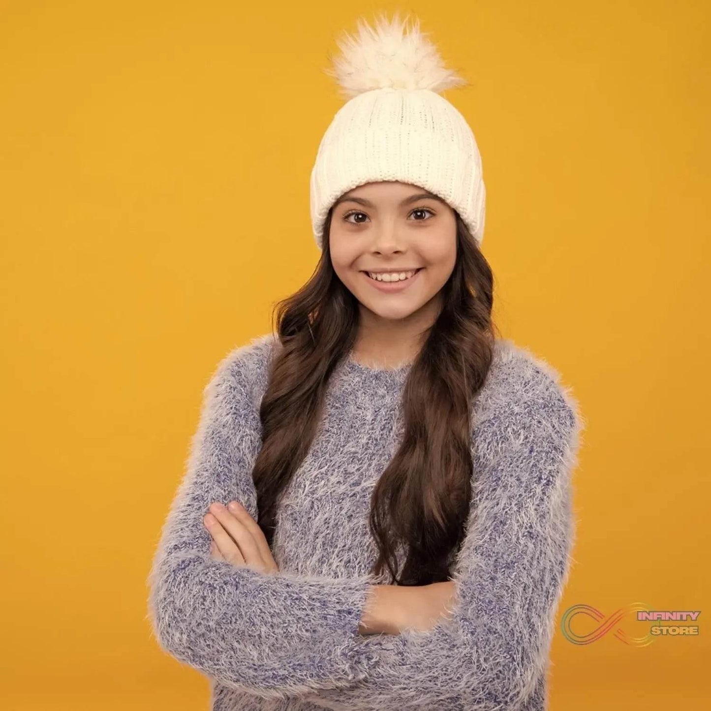 Big Soft Winter Cap, Woolen Inside Fur Beanie Cap (1 Pc / Mix Design & Color) - infinityexculsivestore.com