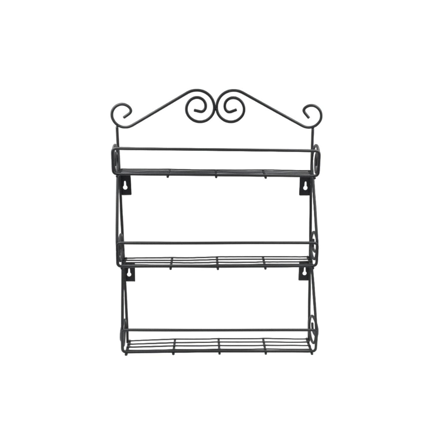 Big Wall Mounted Iron Wall Shelf with 3 Storage Racks for Kitchen, Pantry, Cabinet, Counter top or Free Standing, Rack Holder for Kitchen - infinityexculsivestore.com