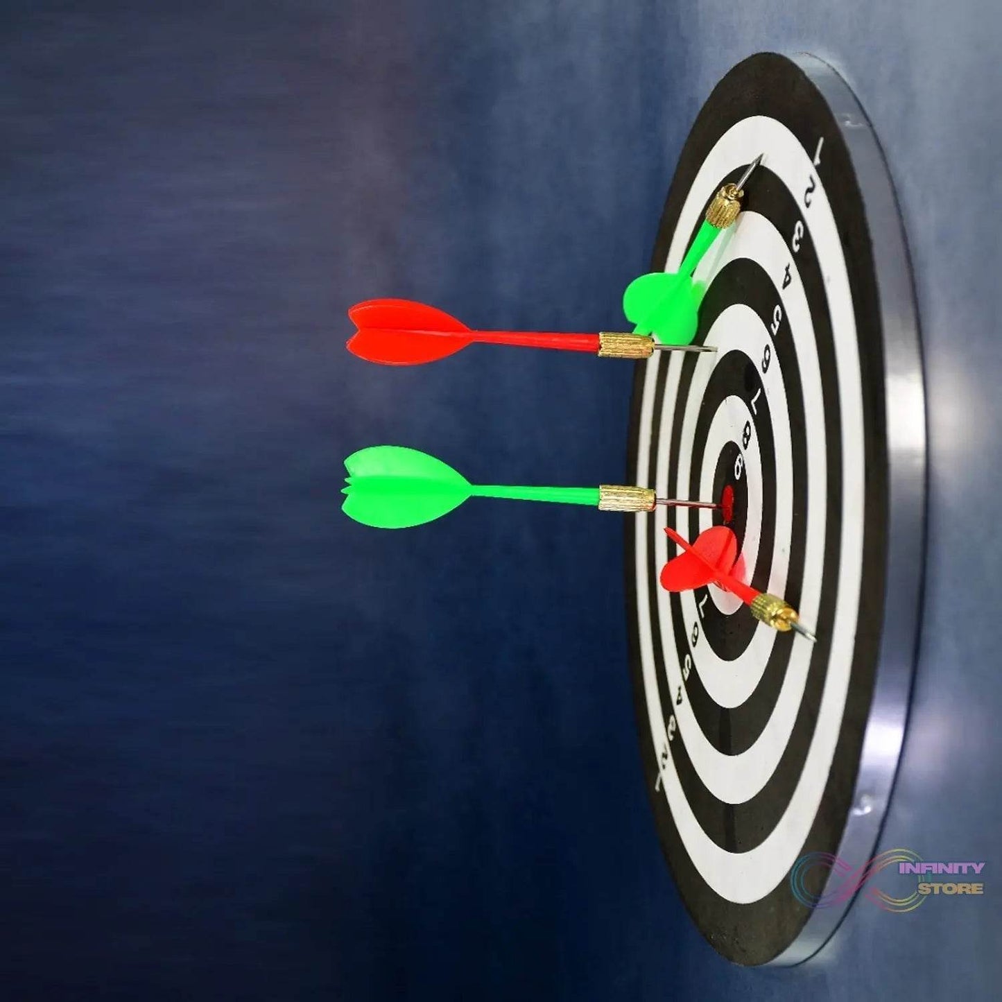 Big size double faced portable dart board with 4 darts set for kids children. indoor sports games board game dart board game. - infinityexculsivestore.com