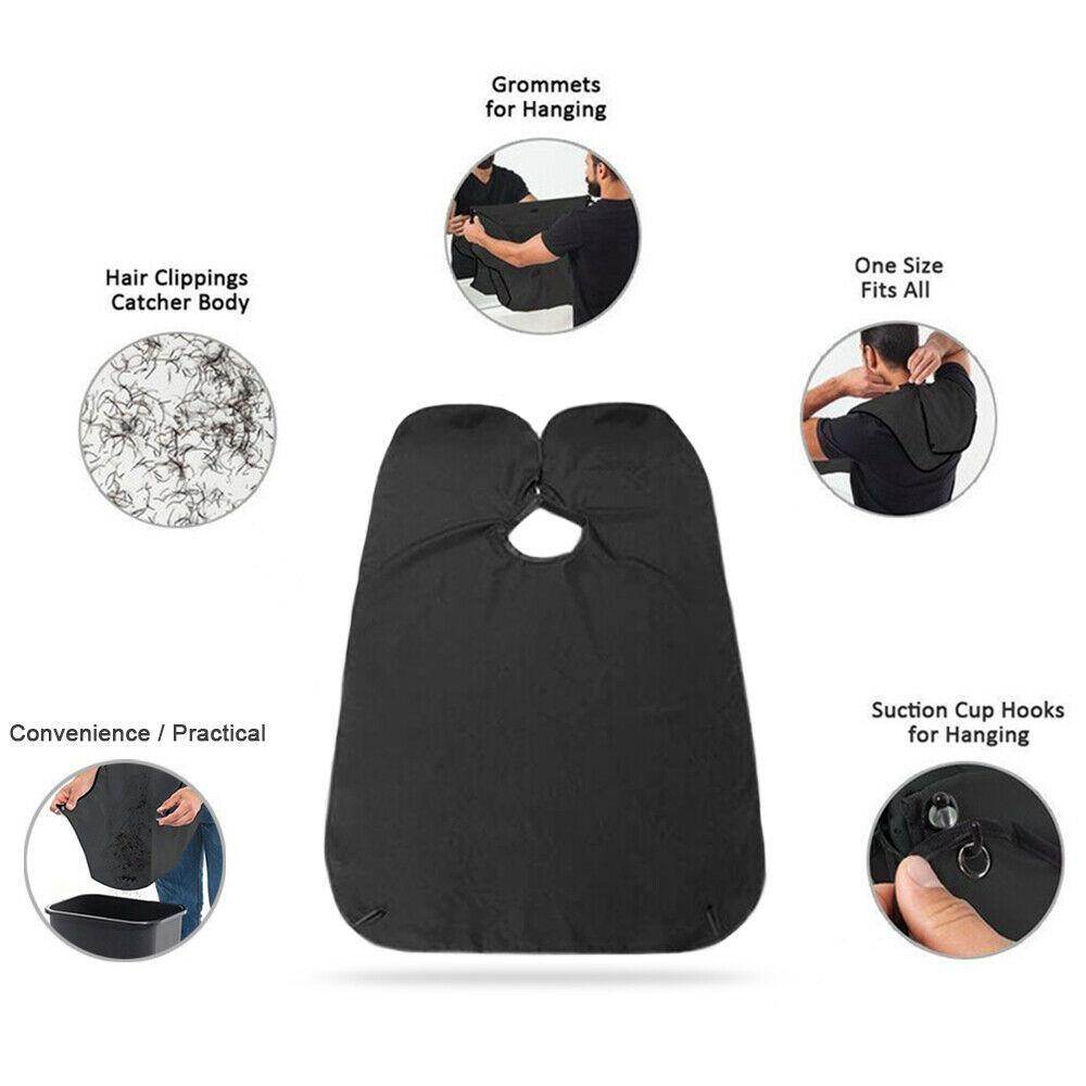 Black Beard Apron Hair Clippings Catcher Grooming Bib - infinityexculsivestore.com