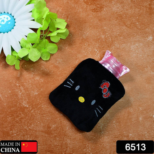 Black Hello Kitty small Hot Water Bag with Cover for Pain Relief, Neck, Shoulder Pain and Hand, Feet Warmer, Menstrual Cramps. - infinityexculsivestore.com