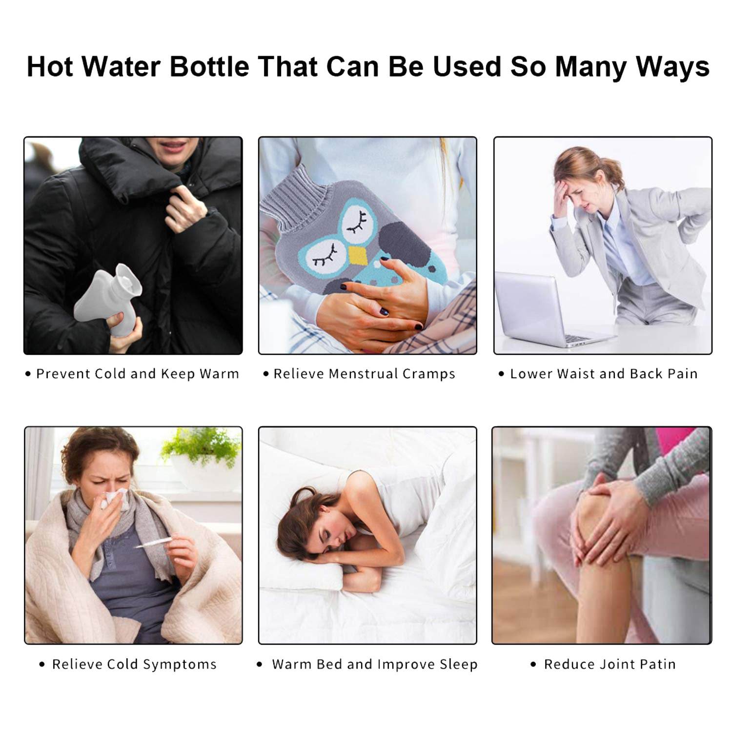Black Hello Kitty small Hot Water Bag with Cover for Pain Relief, Neck, Shoulder Pain and Hand, Feet Warmer, Menstrual Cramps. - infinityexculsivestore.com