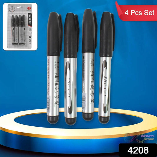 Black Marker used in all kinds of school, college (4 Pcs Set) - infinityexculsivestore.com