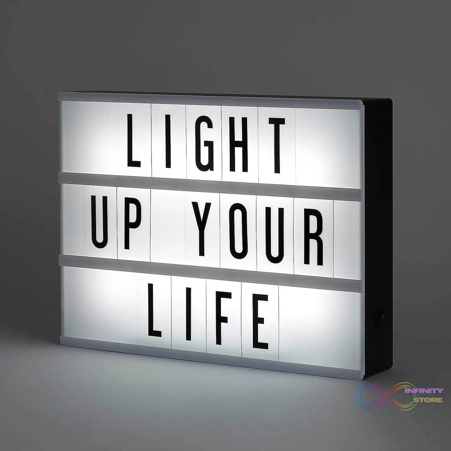 Black Mini A6 Magnetic Cinematic Light Box with 82 Characters and 10 Emojis (1 Set) - infinityexculsivestore.com