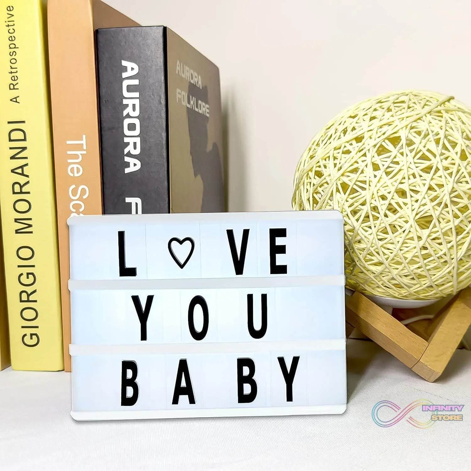 Black Mini A6 Magnetic Cinematic Light Box with 82 Characters and 10 Emojis (1 Set) - infinityexculsivestore.com