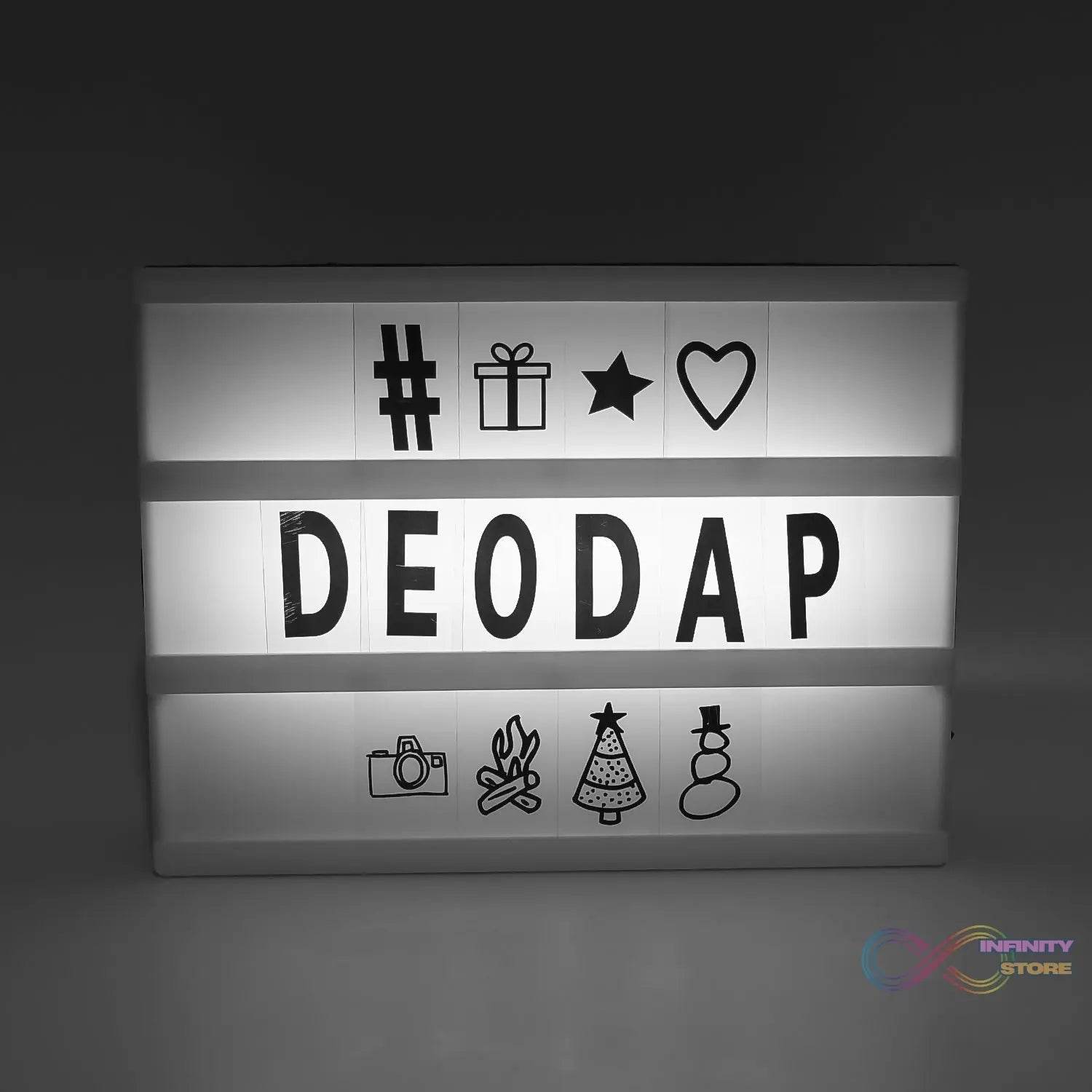 Black Mini A6 Magnetic Cinematic Light Box with 82 Characters and 10 Emojis (1 Set) - infinityexculsivestore.com