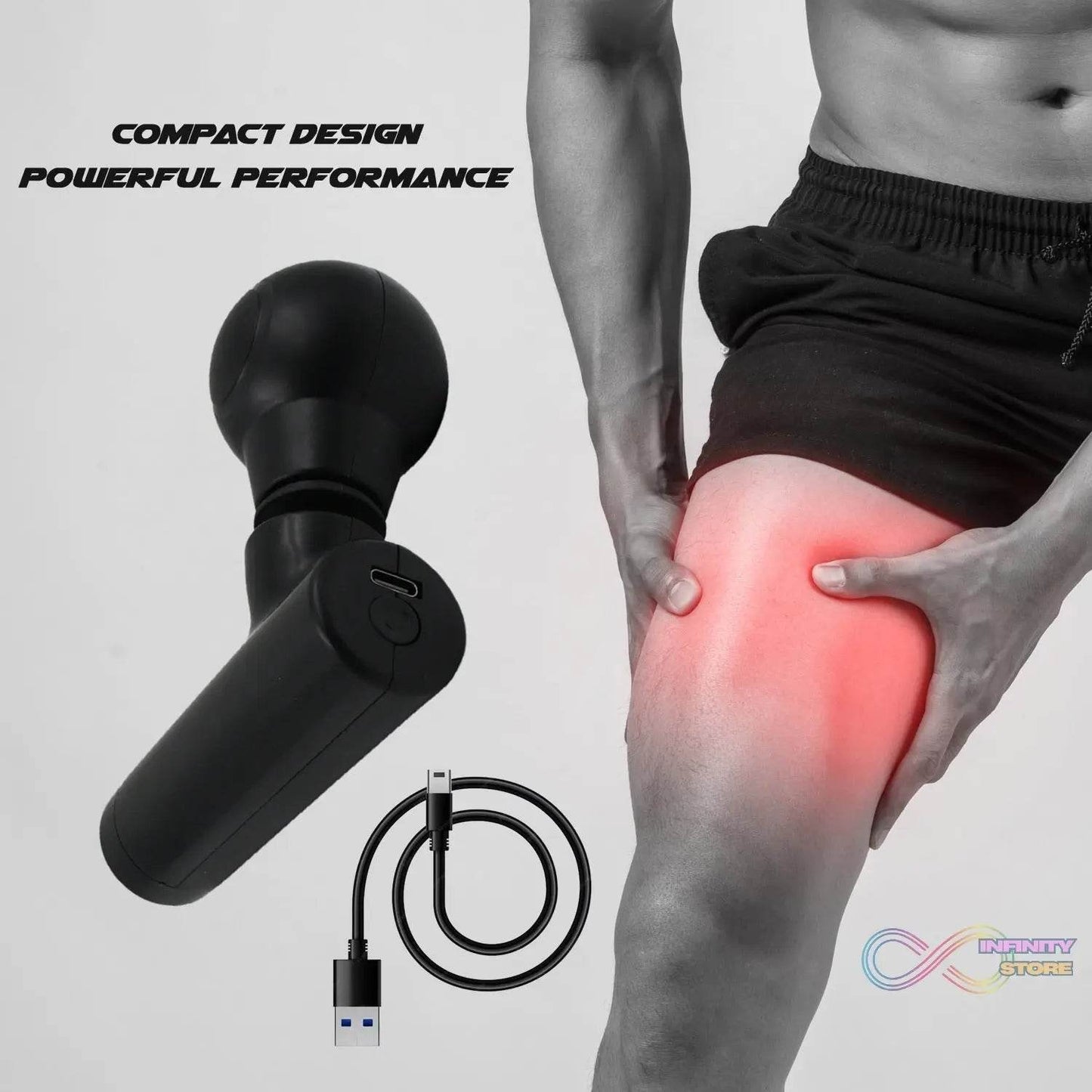 Black Mini Pocket Size Massager, Full Body Massager, Cordless One Button Operation for Body Pain & Relaxation - infinityexculsivestore.com