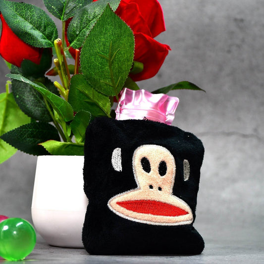 Black Monkey Small Hot Water Bag with Cover for Pain Relief - infinityexculsivestore.com