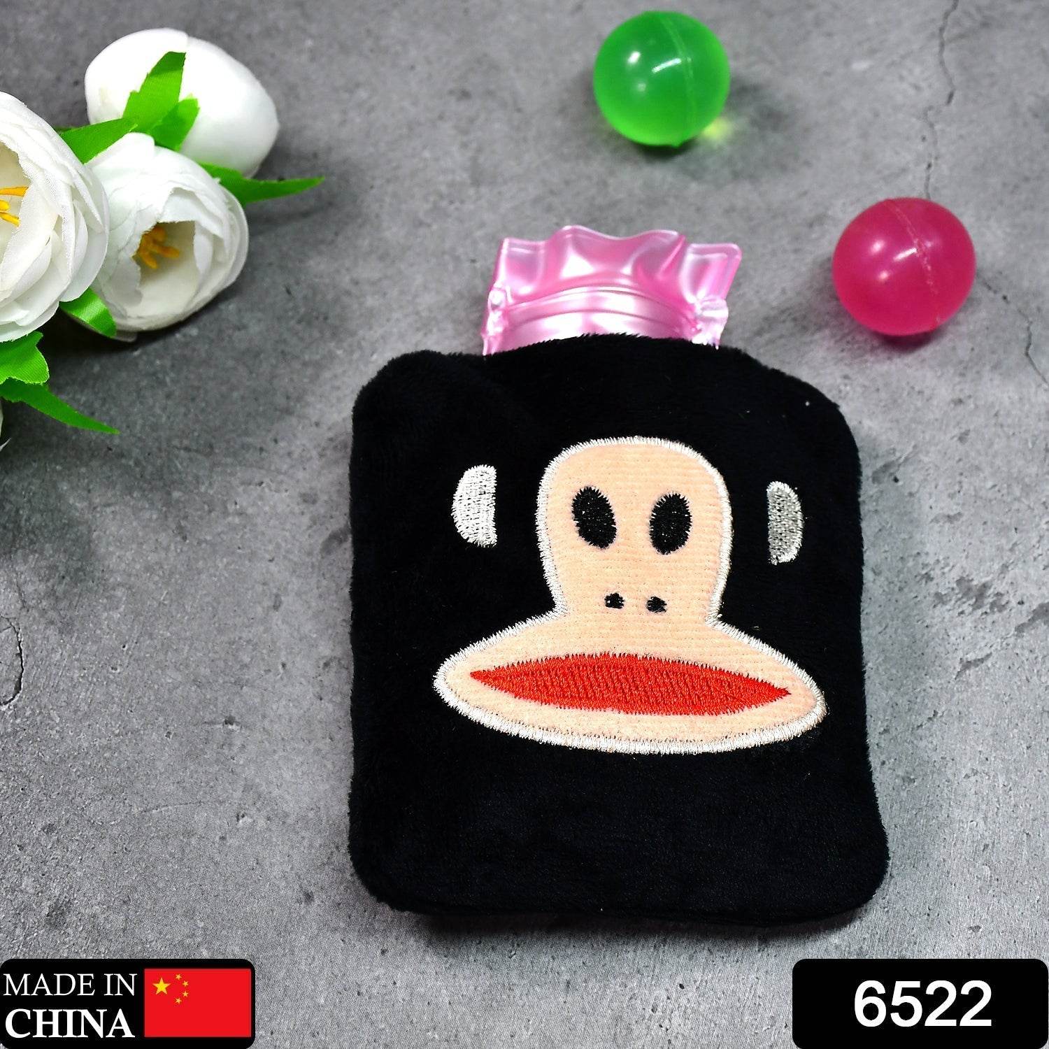 Black Monkey Small Hot Water Bag with Cover for Pain Relief - infinityexculsivestore.com