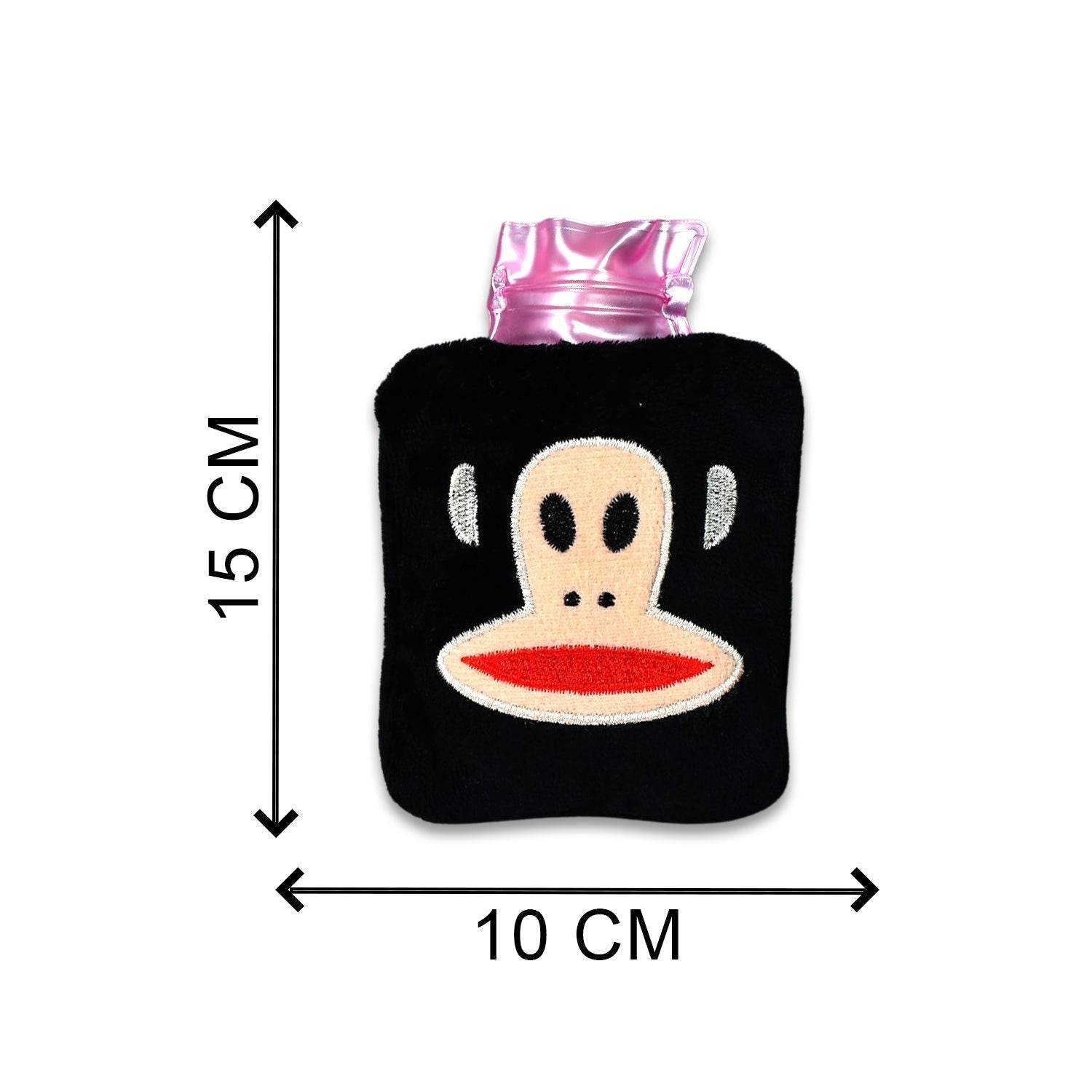 Black Monkey Small Hot Water Bag with Cover for Pain Relief - infinityexculsivestore.com