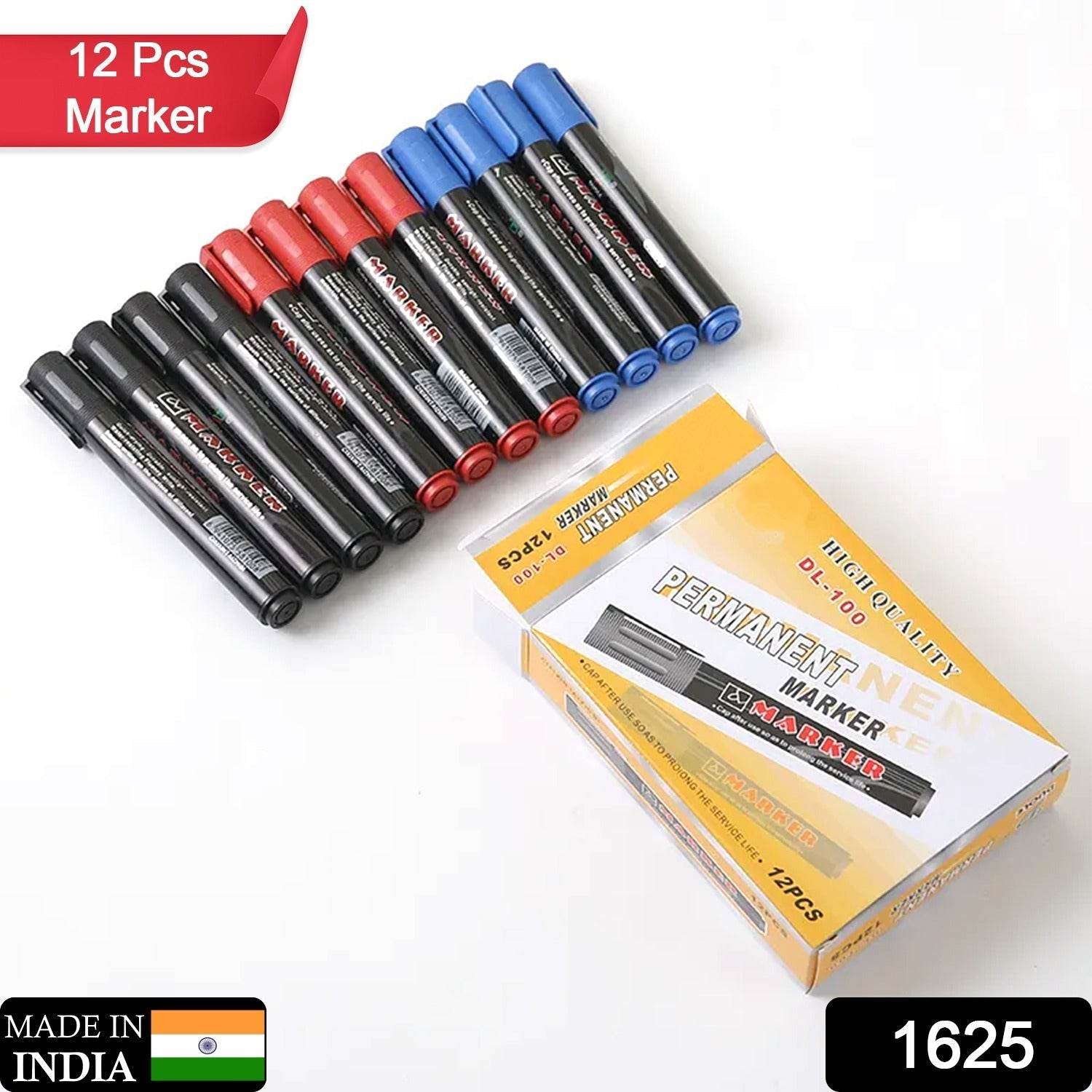 Black Permanent Marker Leak Proof Marker Craftworks, School Projects and Other | Suitable for Office and Home Use (Pack Of 12 Pc) - infinityexculsivestore.com