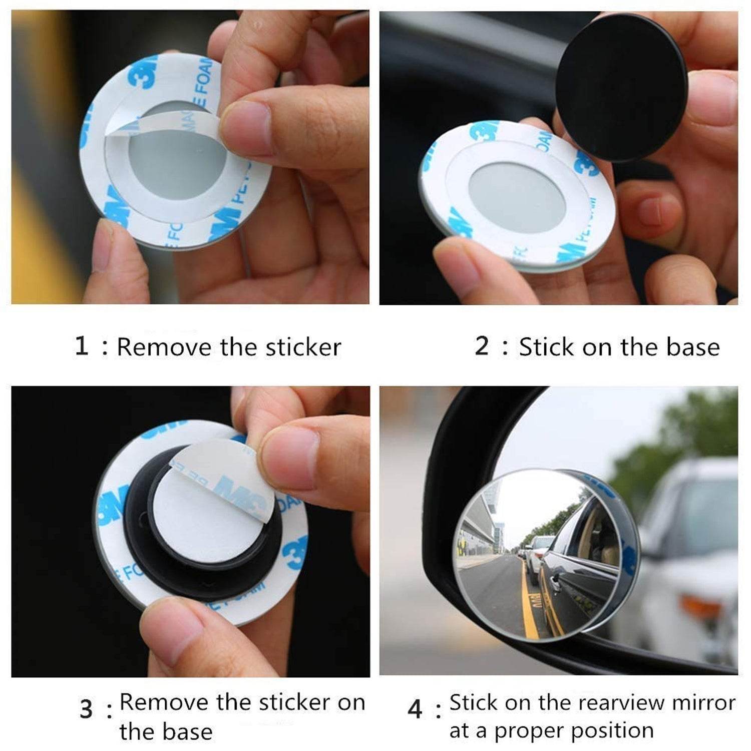 Blind Spot Round Wide Angle Adjustable Convex Rear View Mirror - Pack of 2 - infinityexculsivestore.com