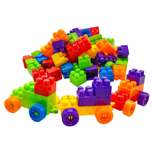 Blocks Set for Kids, Play Fun and Learning Blocks for Kids Games for Children Block Game Puzzles Set Boys, Children (Multicolor, 60 Bricks Blocks) - infinityexculsivestore.com