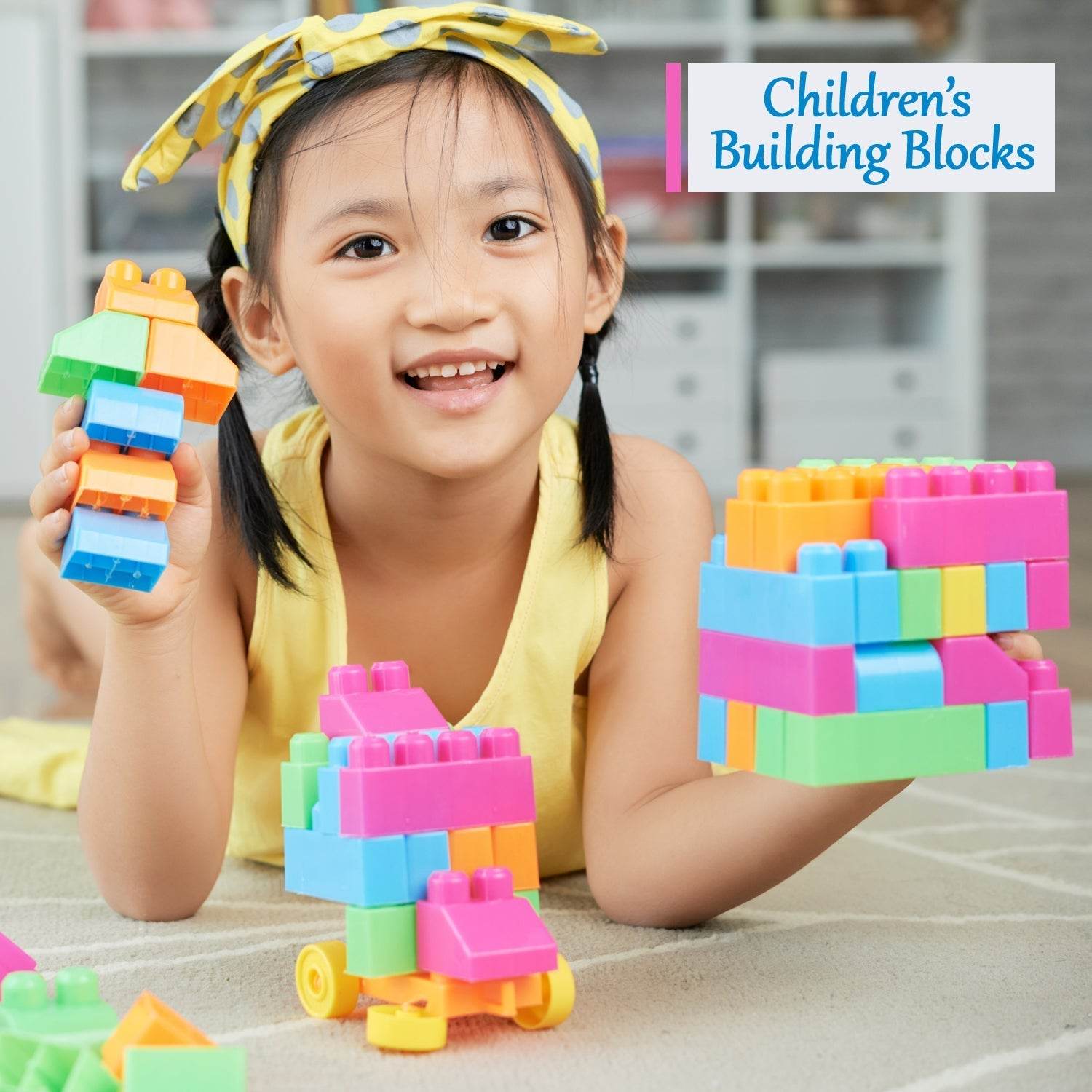 Blocks Set for Kids, Play Fun and Learning Blocks for Kids Games for Children Block Game Puzzles Set Boys, Children (Multicolor, 60 Bricks Blocks) - infinityexculsivestore.com