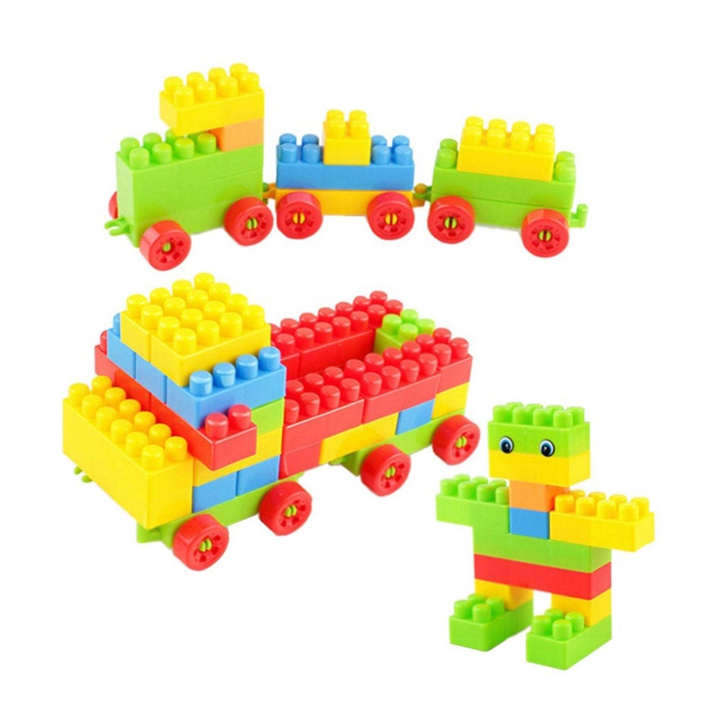 Blocks Set for Kids, Play Fun and Learning Blocks for Kids Games for Children Block Game Puzzles Set Boys, Children (Multicolor, 60 Bricks Blocks) - infinityexculsivestore.com