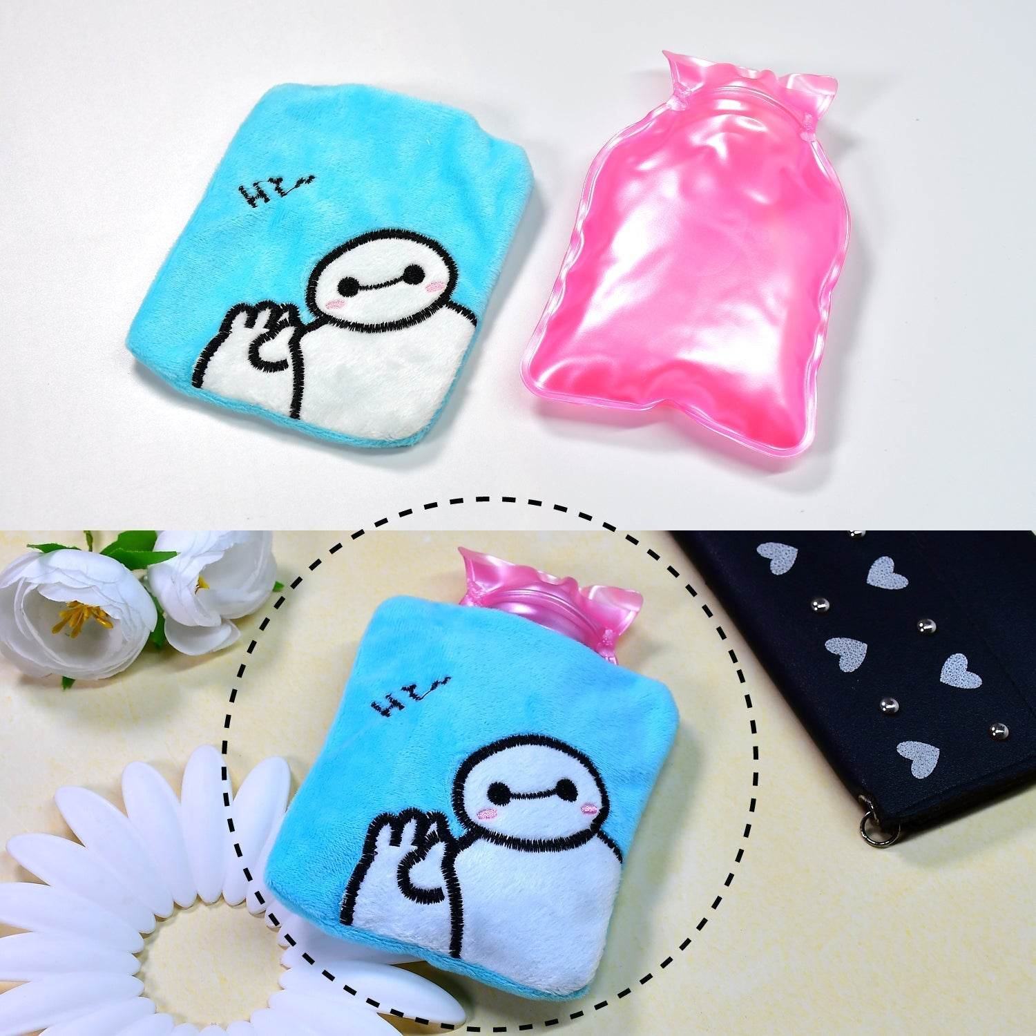 Blue Baymax Small Hot Water Bag with Cover for Pain Relief - infinityexculsivestore.com