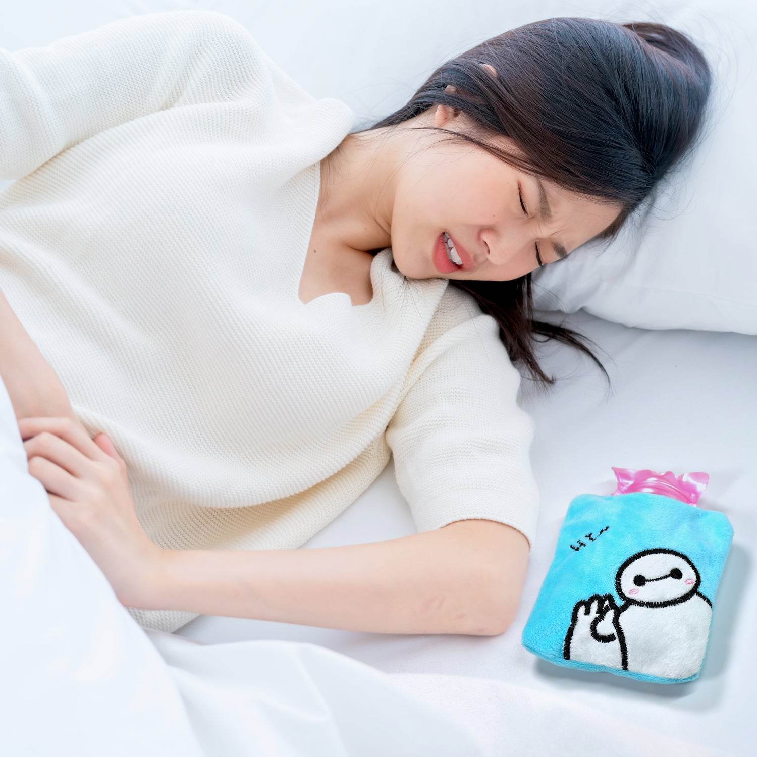 Blue Baymax Small Hot Water Bag with Cover for Pain Relief - infinityexculsivestore.com