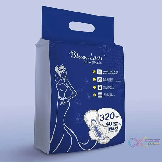 Blue Lady Extra Long Pads With Wides Wings Sanitary Pads – 320 mm, 40-Pack - infinityexculsivestore.com