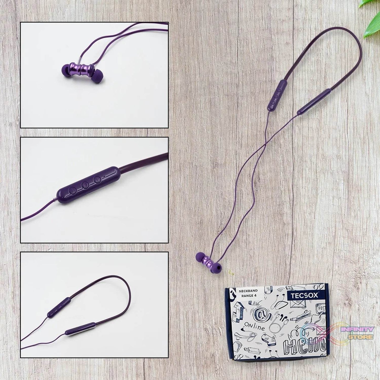 Bluetooth Headphone Neckband Sweat Resistant, Magnetic Earbuds (1 Pc) - infinityexculsivestore.com