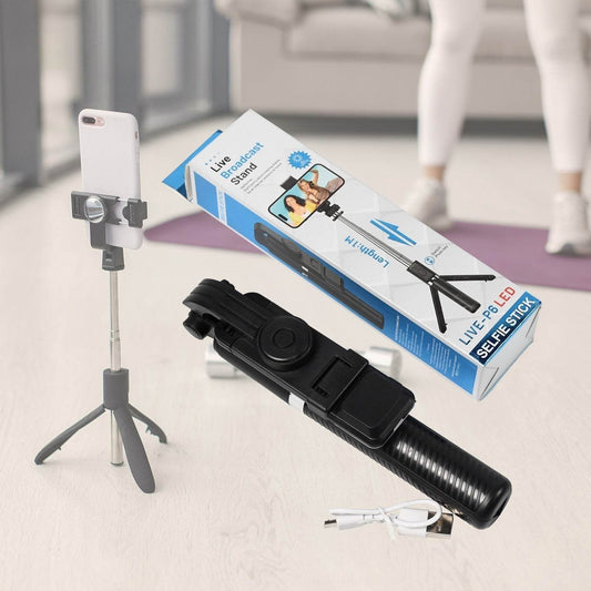 Bluetooth Selfie Stick, Portable Phone Tripod Stand for Mobile. - infinityexculsivestore.com