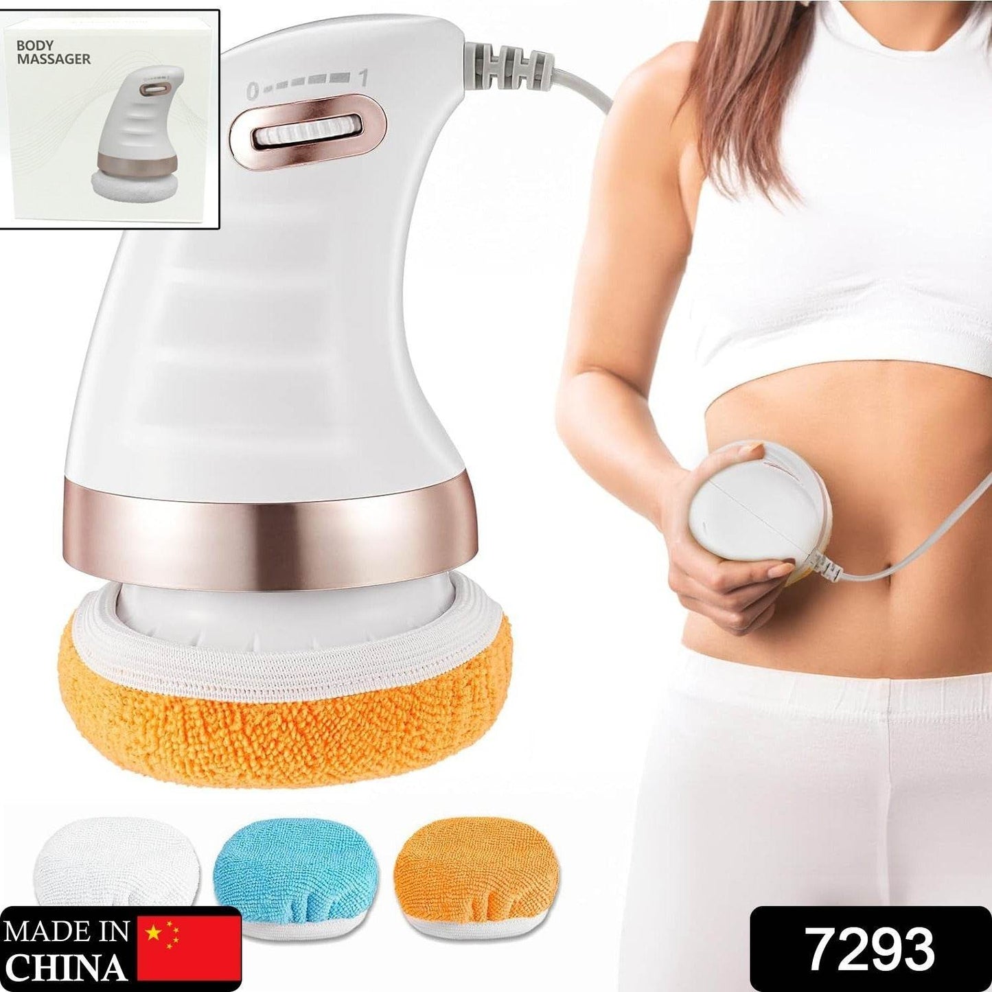 Body Massager Shaping Machine | Body Sculpting Massager with 3 Washable Pads |Adjustable Speeds | Electric Handheld Massager for Belly, Waist, Legs, Arms, Butt (1 Pc) - infinityexculsivestore.com