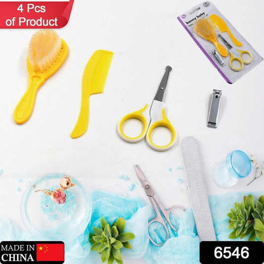 Born Baby Health Care Kit Baby Health Care And Grooming Kit 4 in 1 Nail Clipper Brush Comb Scissors Baby Safety Care Kit (4 Pcs Set) - infinityexculsivestore.com