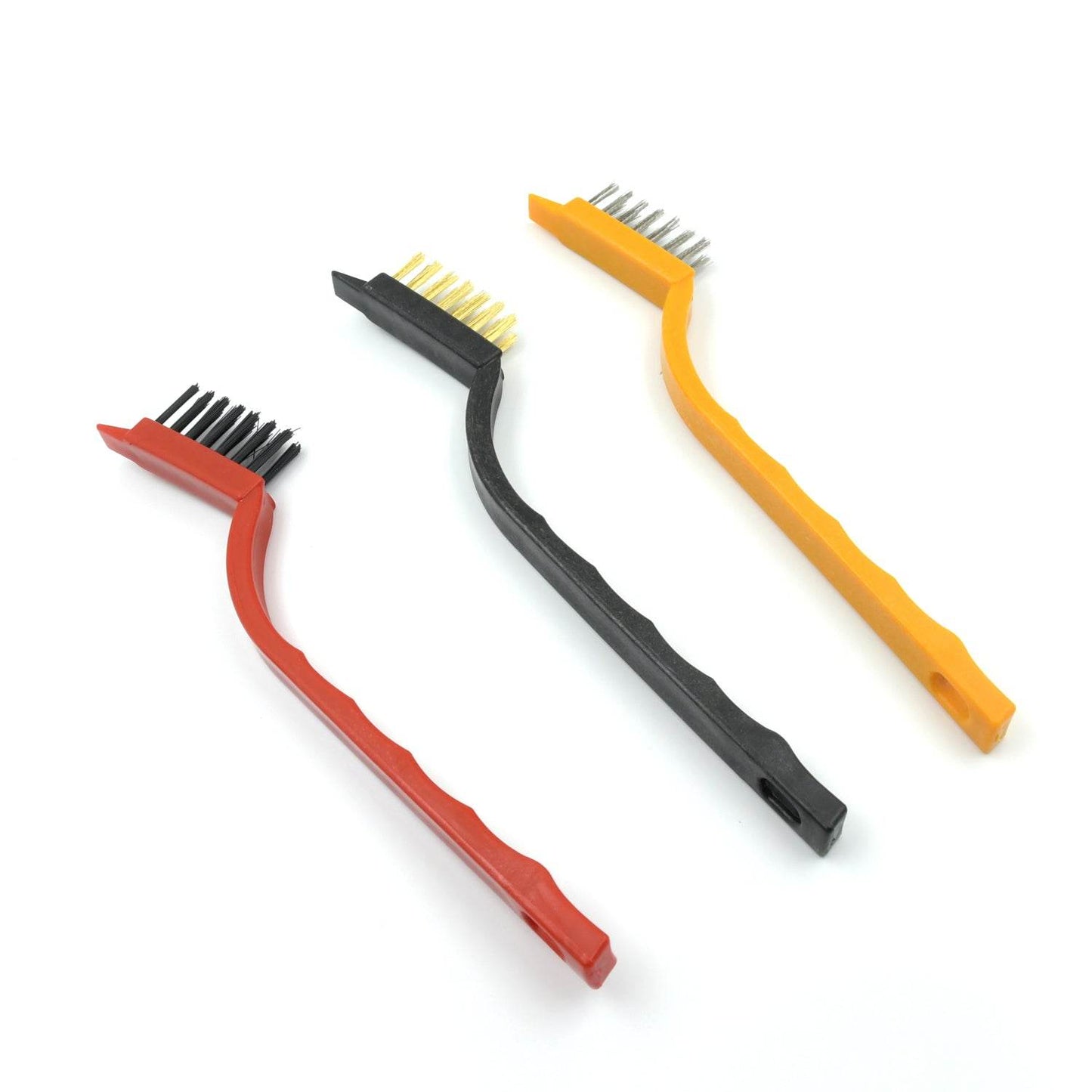 3pc Mini Wire Brush Set Brass Nylon Stainless Steel Bristles Household Cleaning Brush for Gas Stove, Smoke Machine Tool Burner Tiles Tap Rust Removal Welding Slag Dirt & Paint Scrubbing (3 Pcs Set) - infinityexculsivestore.com
