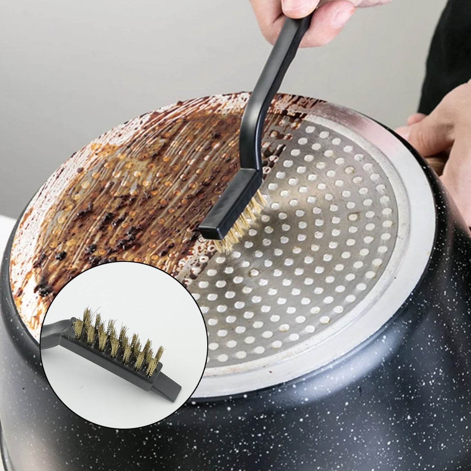 3pc Mini Wire Brush Set Brass Nylon Stainless Steel Bristles Household Cleaning Brush for Gas Stove, Smoke Machine Tool Burner Tiles Tap Rust Removal Welding Slag Dirt & Paint Scrubbing (3 Pcs Set) - infinityexculsivestore.com