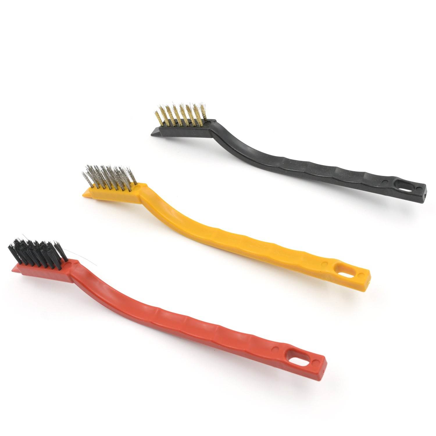 3pc Mini Wire Brush Set Brass Nylon Stainless Steel Bristles Household Cleaning Brush for Gas Stove, Smoke Machine Tool Burner Tiles Tap Rust Removal Welding Slag Dirt & Paint Scrubbing (3 Pcs Set) - infinityexculsivestore.com