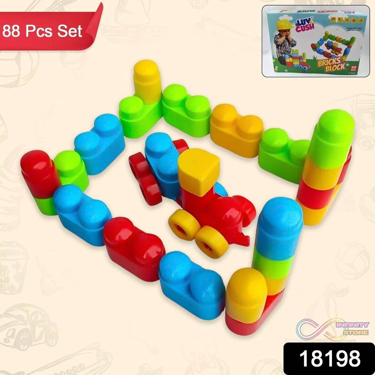 Bricks Blocks Building toy (88 Pcs Building Blocks) - infinityexculsivestore.com