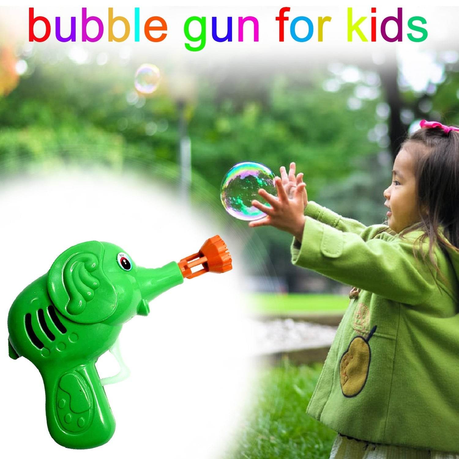 Bubble Gun Elephant Hand Pressing Bubble Gun Toy for Kids Bubble Liquid Bottle with Fun Loading - infinityexculsivestore.com