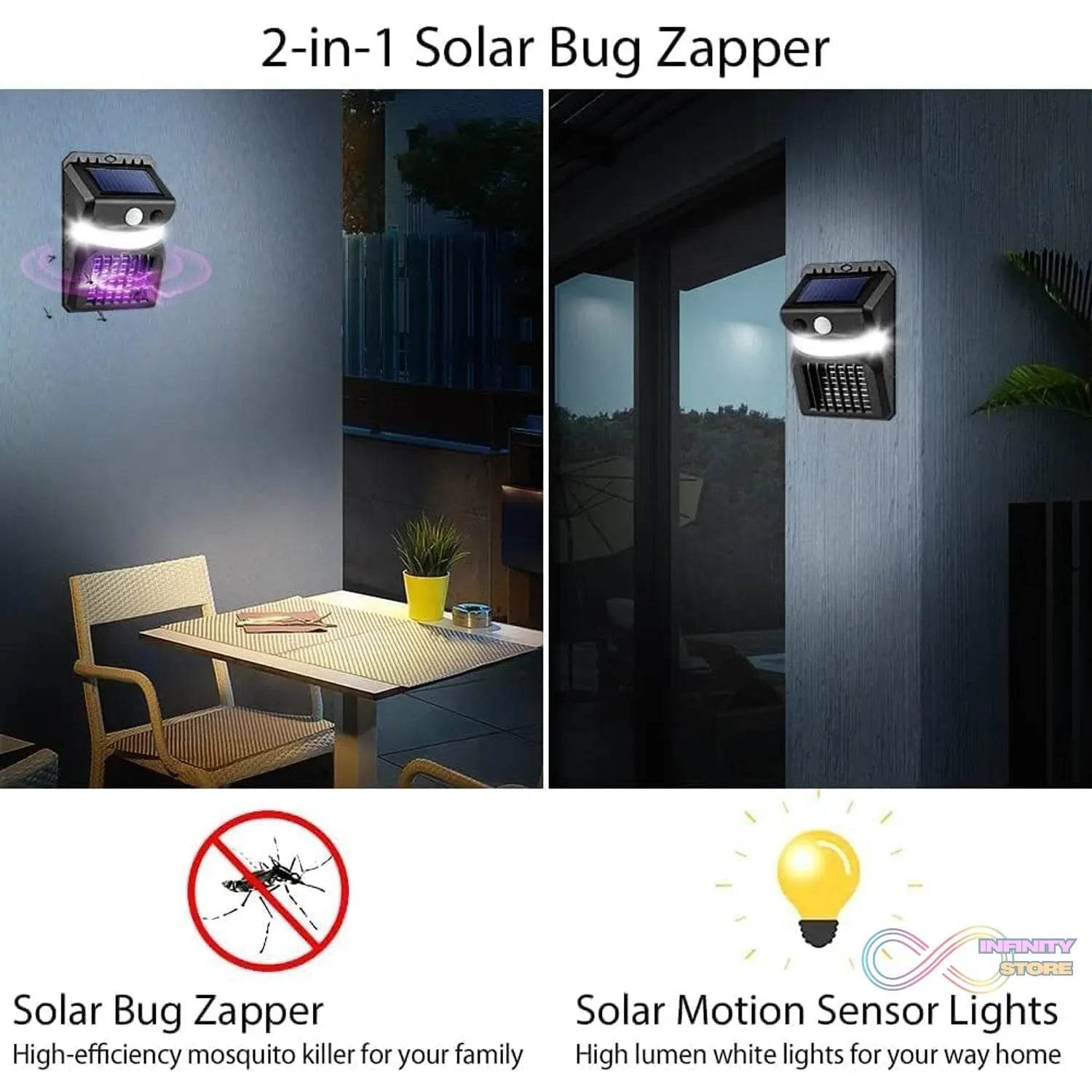 Bug Zapper Outdoor 2 in 1 Solar Mosquito Zapper Lamps (1 Pc) - infinityexculsivestore.com
