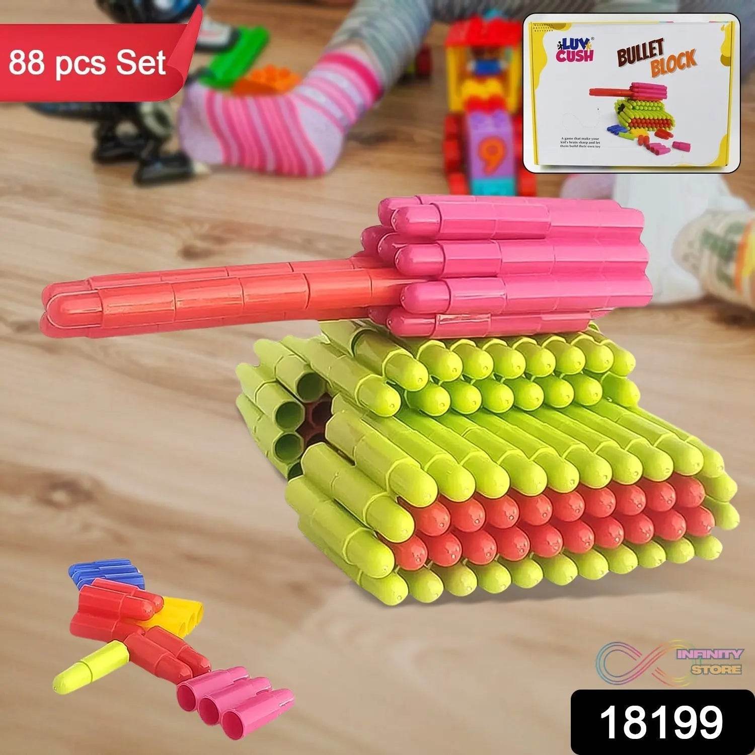 Bullet Blocks for Intelligent Kids Creative Bullets Shaped Building Blocks (Approx 88 Pcs) - infinityexculsivestore.com