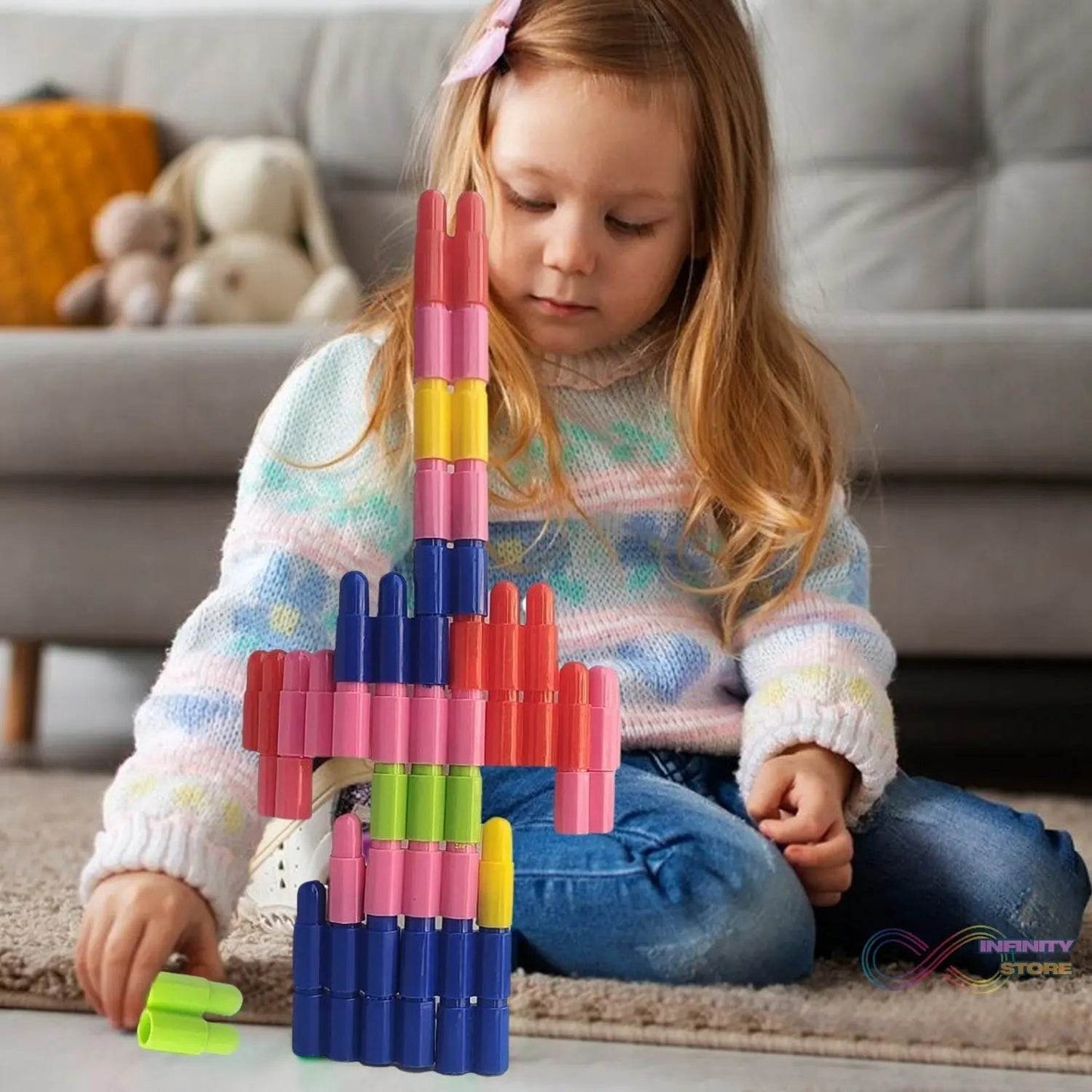 Bullet Blocks for Intelligent Kids Creative Bullets Shaped Building Blocks (Approx 88 Pcs) - infinityexculsivestore.com