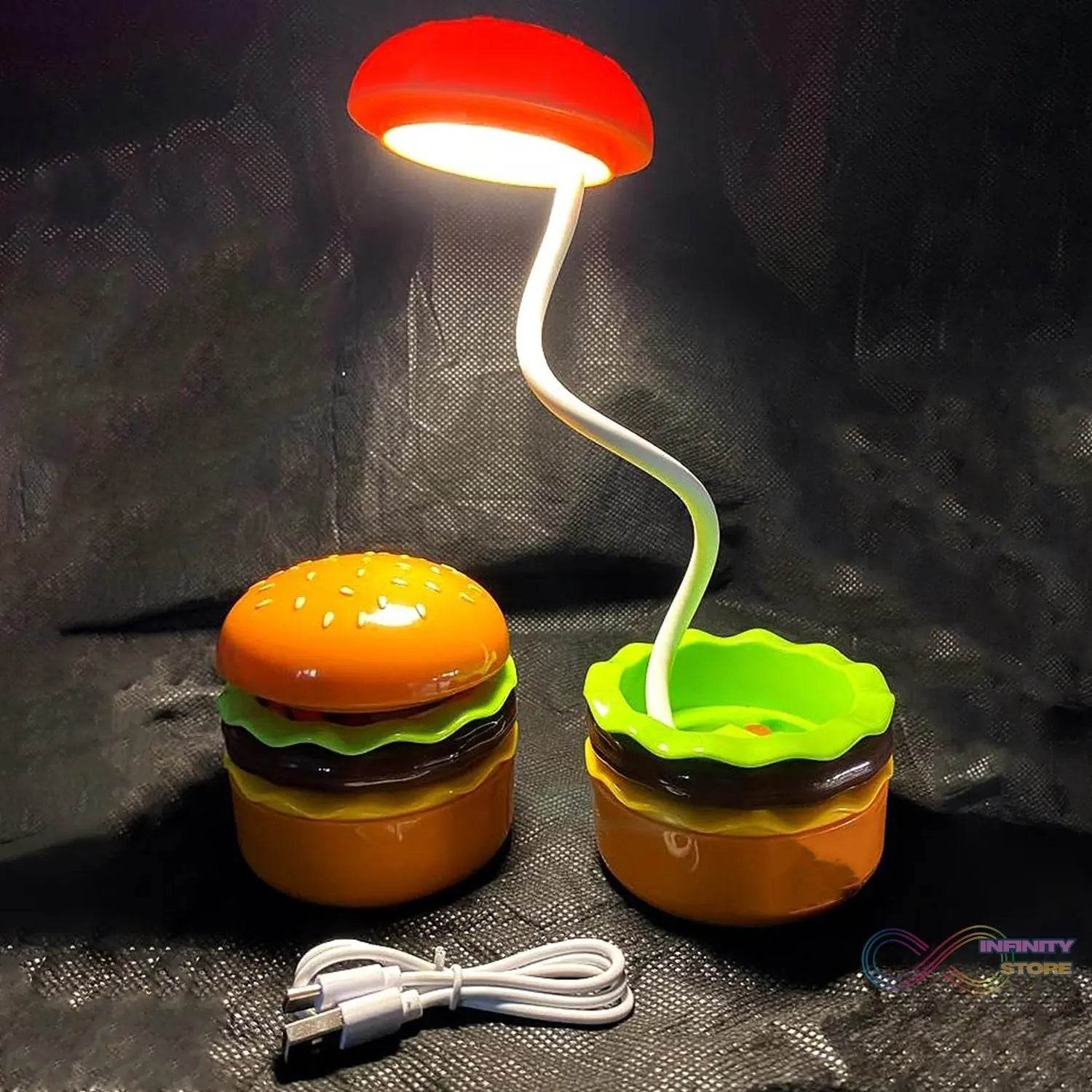 Burger Delight: Folding LED Night Lamp (1 Pc) - infinityexculsivestore.com