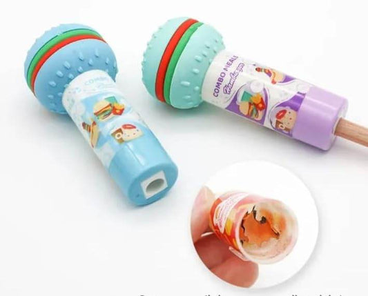 Burger Shape 3D Erasers Cum Sharpener Birth Day Return Gift Party Idea for Kids Birthday (Pack of 06 Pcs) - infinityexculsivestore.com