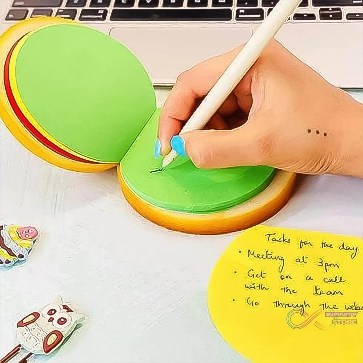 Burger Shaped Note / Sticky Notes / Memo Notes, Unique Mini Notes (Multicolor) - infinityexculsivestore.com