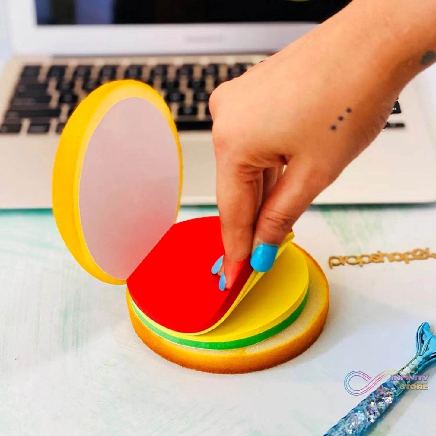 Burger Shaped Note / Sticky Notes / Memo Notes, Unique Mini Notes (Multicolor) - infinityexculsivestore.com