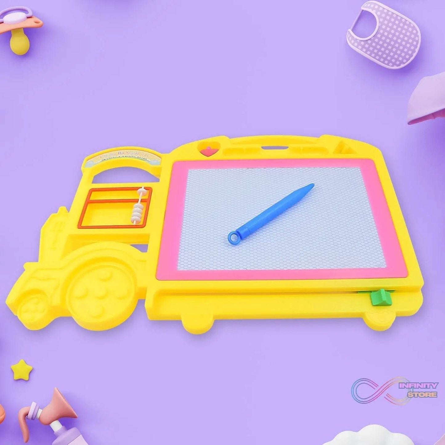 Bus Shape Drawing & Writing Slate Board for Kids (1 pc / 32 × 21 Cm) - infinityexculsivestore.com