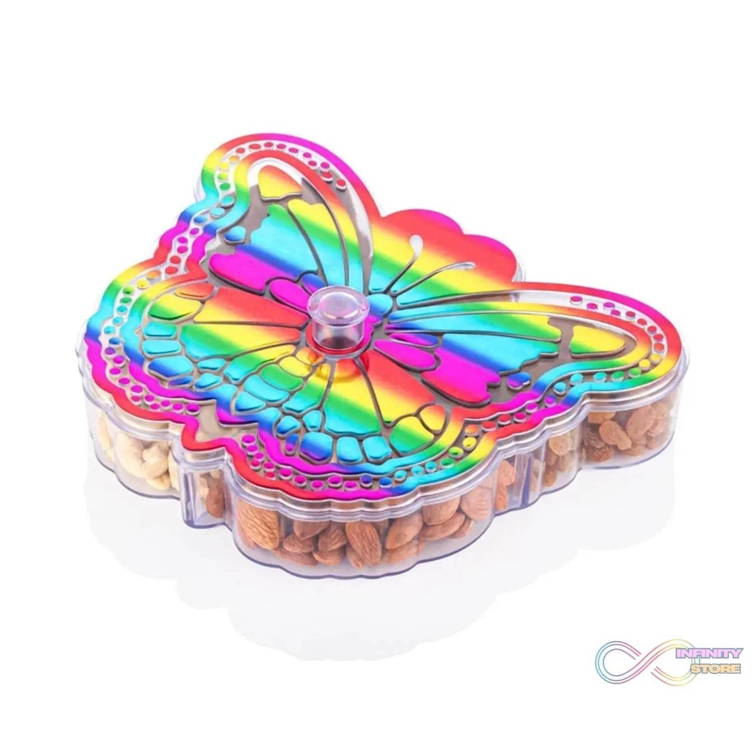 Butterfly Shape 4 Compartment Multipurpose Box | Dry Fruit Box (1 Pc) - infinityexculsivestore.com