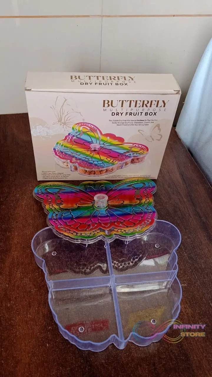 Butterfly Shape 4 Compartment Multipurpose Box | Dry Fruit Box (1 Pc) - infinityexculsivestore.com