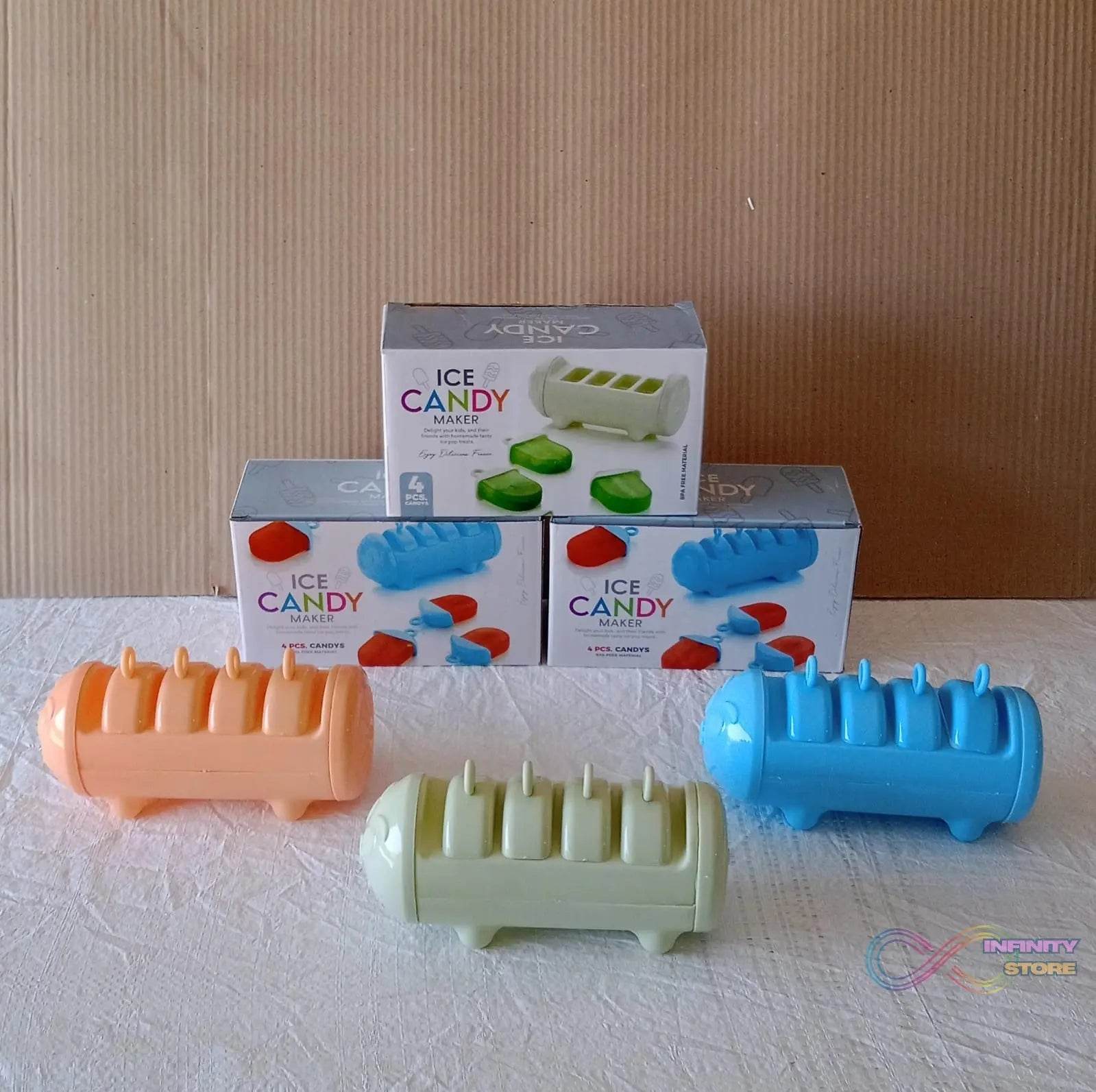 CARTOON SHAPE MOLD ICE CANDY, POPSICLE MOLD ICE, PLASTIC ICE CANDY MAKER KULFI MAKER MOLDS SET WITH 4 CUPS (1 PC / MULTICOLOR) - infinityexculsivestore.com