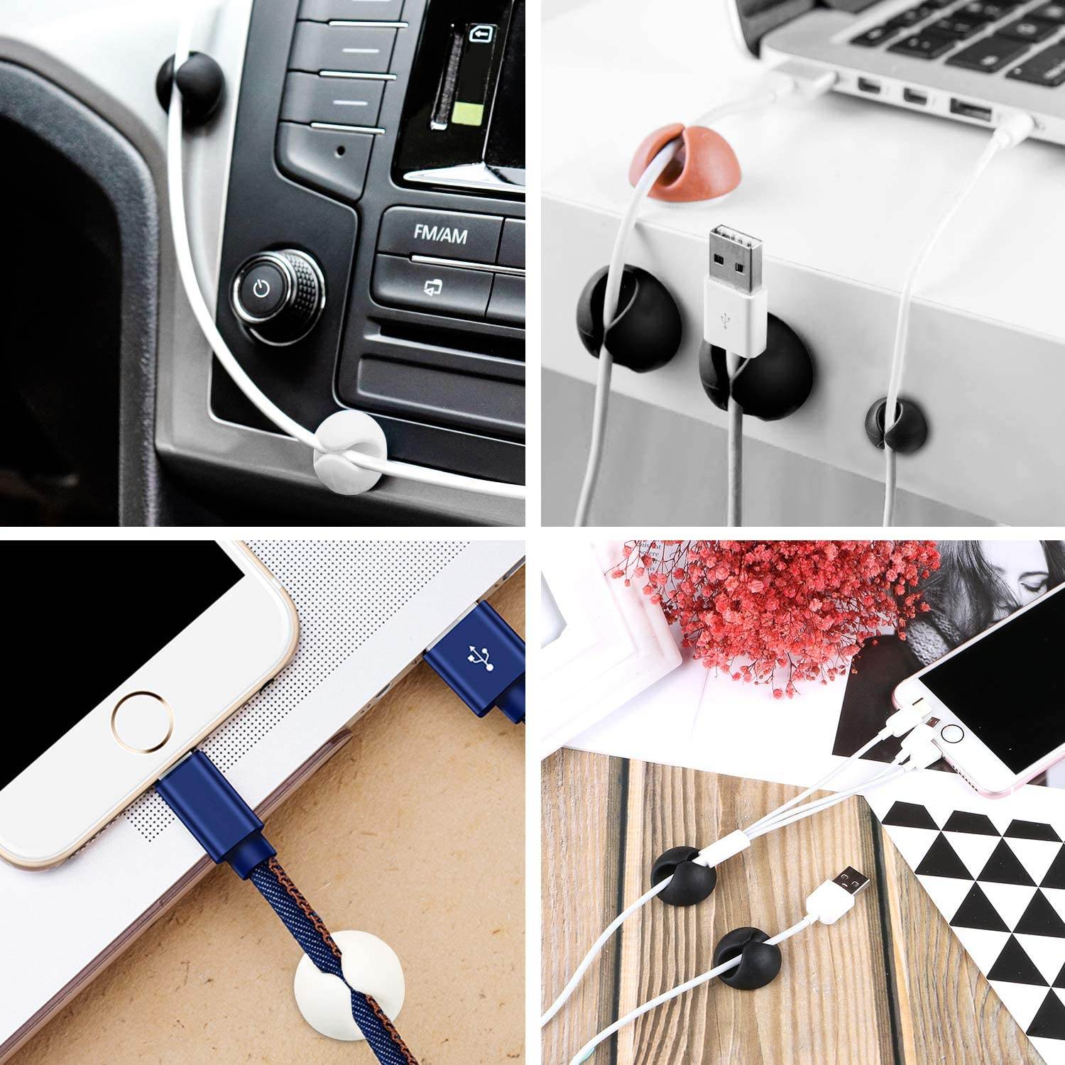 Cable Clips Multi Purpose Cable Organizer , Wire Holder For Desk And Table Use - infinityexculsivestore.com