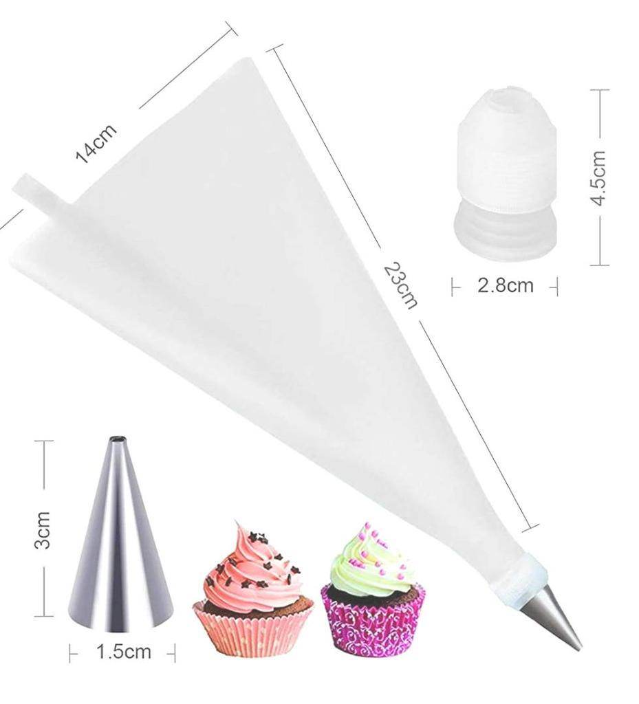 Cake Decorating Nozzle with Piping Bag Stainless Steel Piping Cream Frosting Nozzles - infinityexculsivestore.com