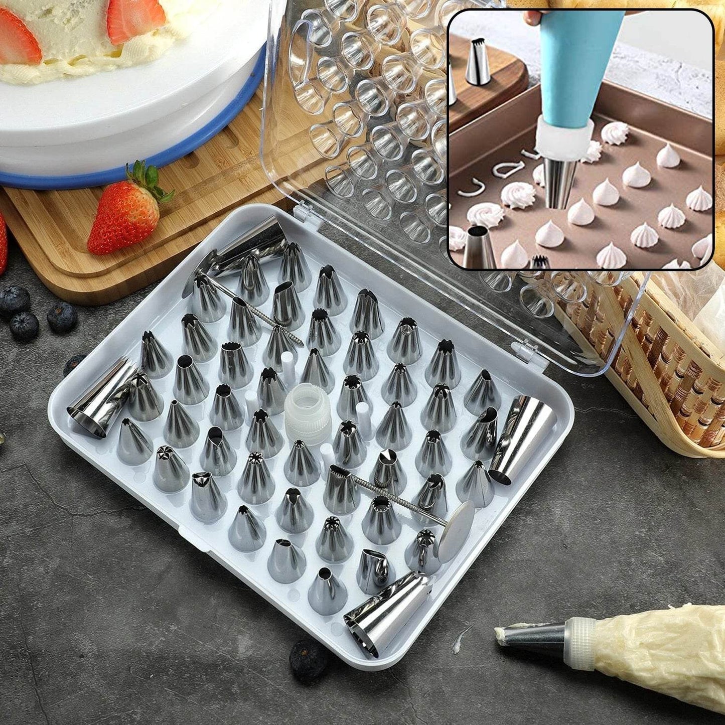 Cake Nozzle Set for Pastry Decorations (55-Piece) - infinityexculsivestore.com