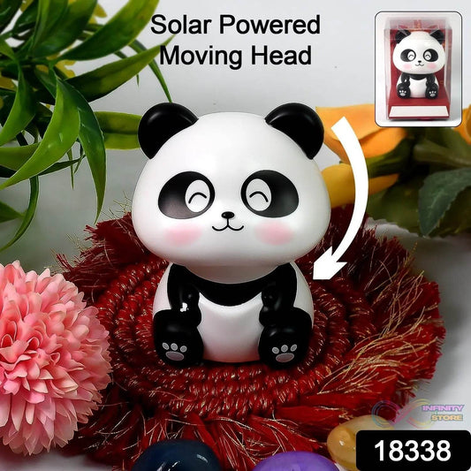Car Decoration Solar Power Moving Head Panda Statue Creative (1 Pc) - infinityexculsivestore.com
