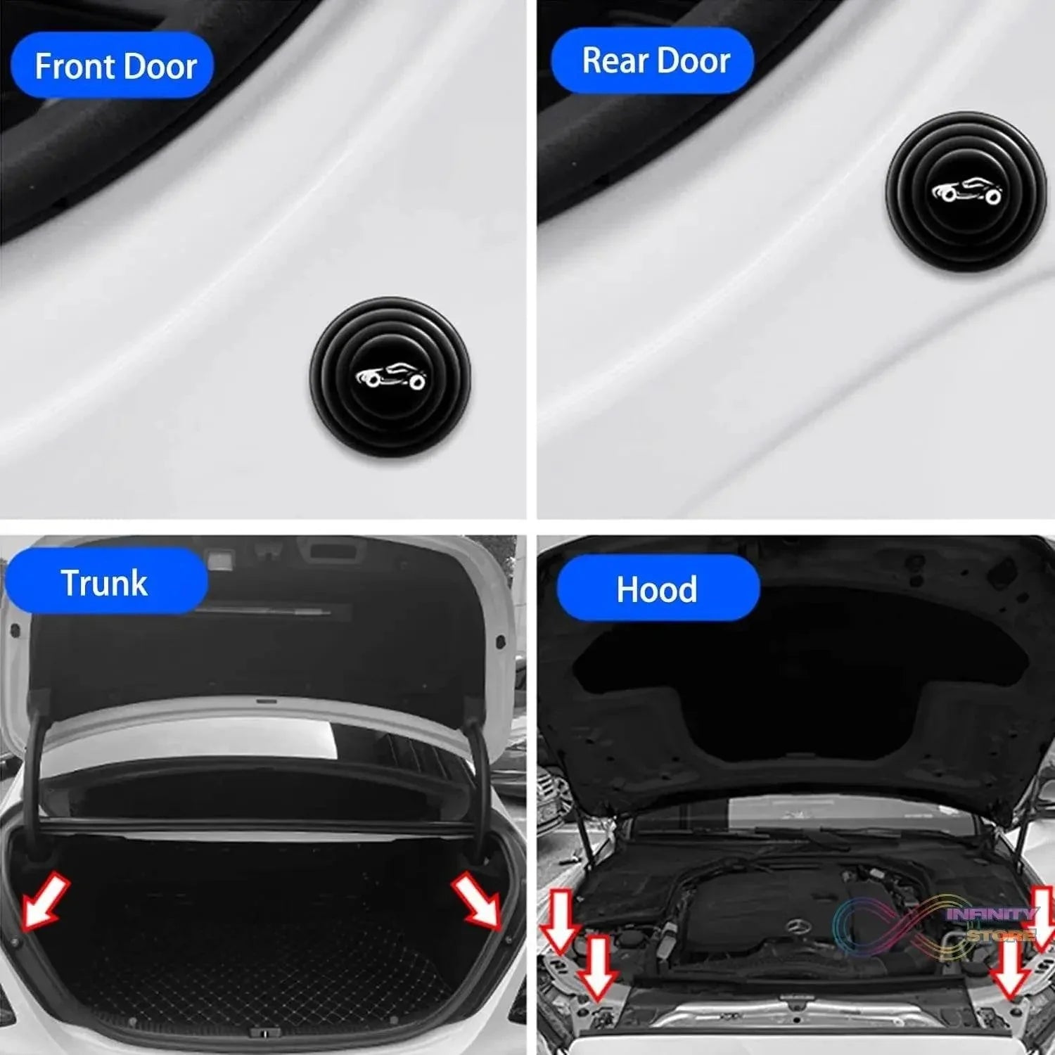 Car Door Shock Absorber Car Door Protection Sticker (100 Pcs Set) - infinityexculsivestore.com