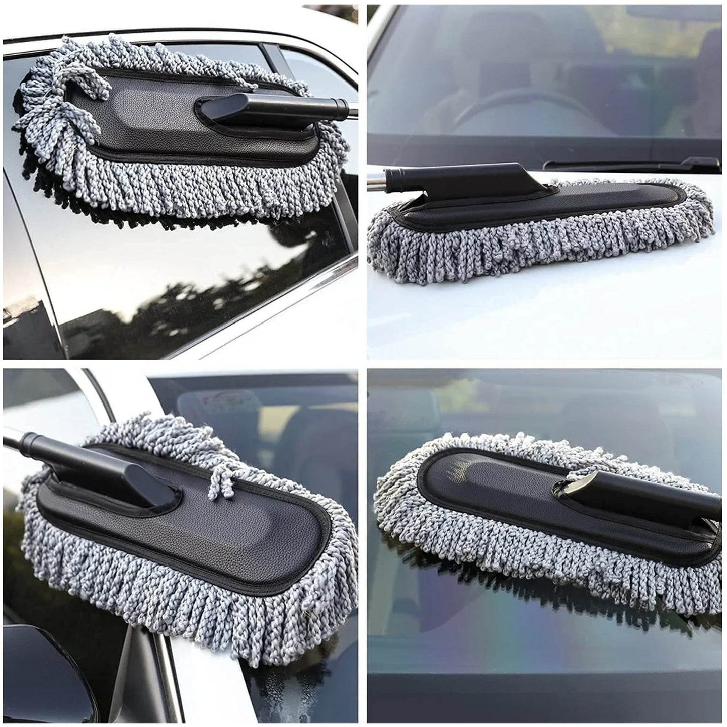Car Duster, Long Retractable / Soft / Non-Slip / Handle Multipurpose Microfiber Wash Brush Vehicle Interior and Exterior Cleaning Kit with for Car, Boats or Home - infinityexculsivestore.com