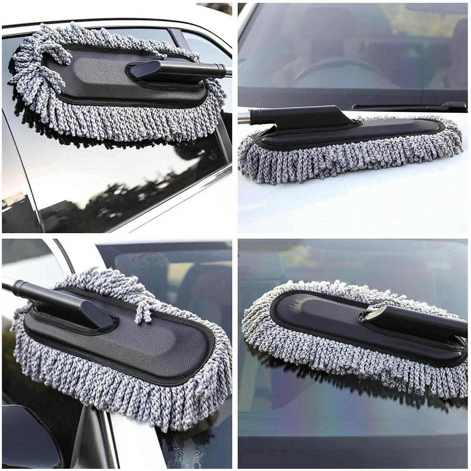 Car Duster, Long Retractable / Soft / Non-Slip / Handle Multipurpose Microfiber Wash Brush Vehicle Interior and Exterior Cleaning Kit with for Car, Boats or Home - infinityexculsivestore.com