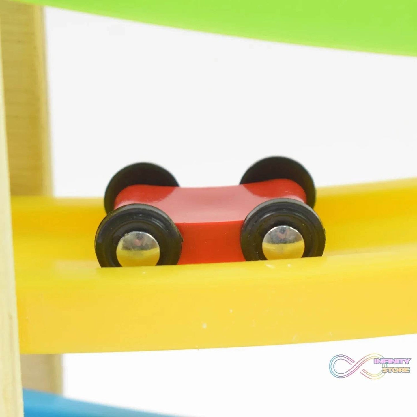 Car Racer Track Play set Wooden Click Clack Toys With 4 Mini Racers (1 Set) - infinityexculsivestore.com